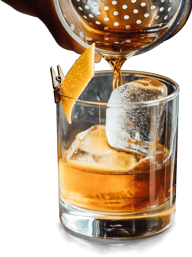 Pouring drink into glass